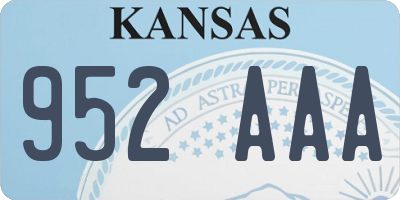 KS license plate 952AAA