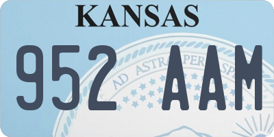 KS license plate 952AAM