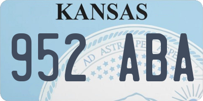 KS license plate 952ABA