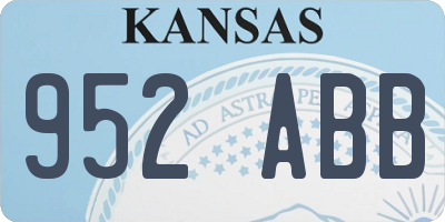 KS license plate 952ABB
