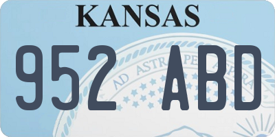 KS license plate 952ABD