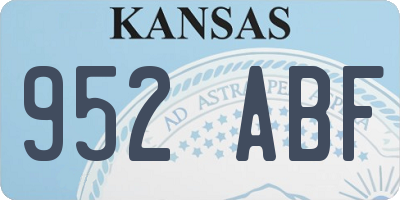 KS license plate 952ABF