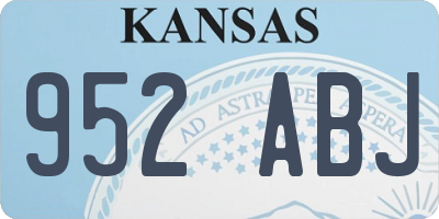 KS license plate 952ABJ