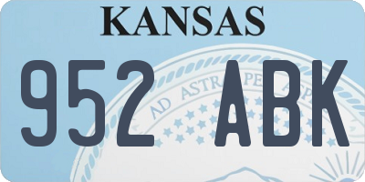 KS license plate 952ABK