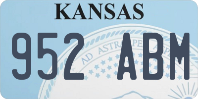KS license plate 952ABM