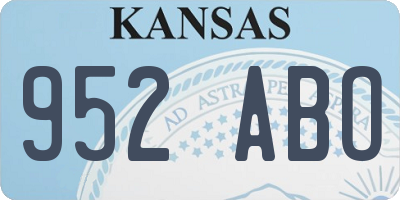 KS license plate 952ABO