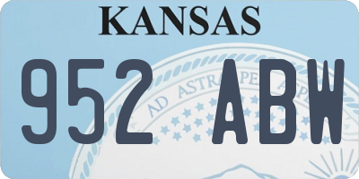 KS license plate 952ABW