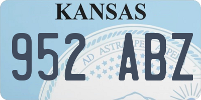 KS license plate 952ABZ