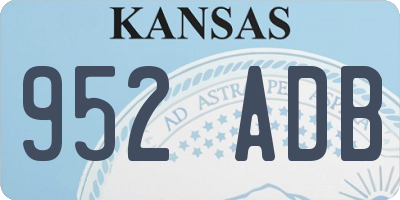 KS license plate 952ADB