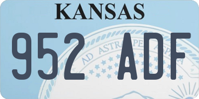 KS license plate 952ADF