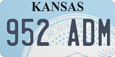 KS license plate 952ADM