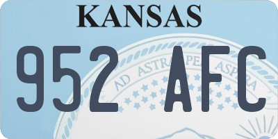 KS license plate 952AFC