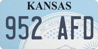 KS license plate 952AFD