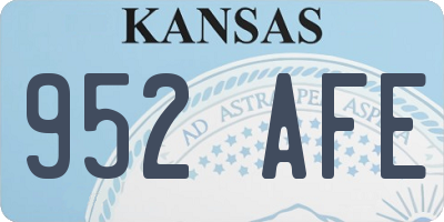 KS license plate 952AFE