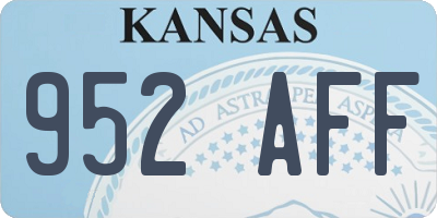 KS license plate 952AFF