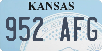 KS license plate 952AFG