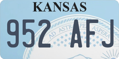 KS license plate 952AFJ