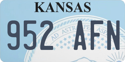 KS license plate 952AFN