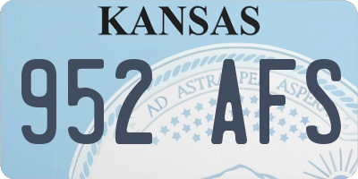 KS license plate 952AFS