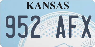 KS license plate 952AFX
