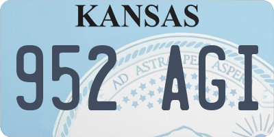 KS license plate 952AGI