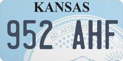 KS license plate 952AHF