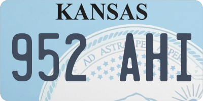KS license plate 952AHI