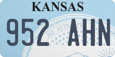 KS license plate 952AHN