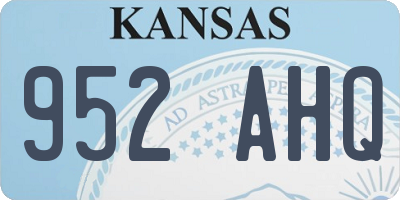 KS license plate 952AHQ