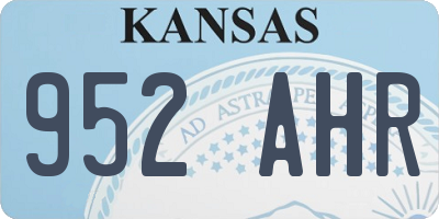 KS license plate 952AHR