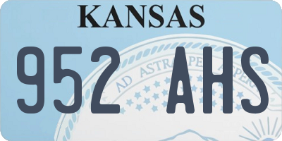 KS license plate 952AHS