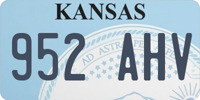 KS license plate 952AHV