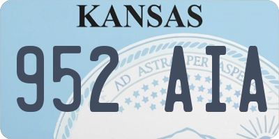 KS license plate 952AIA