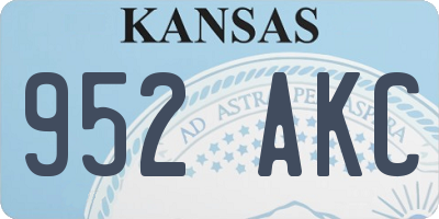 KS license plate 952AKC