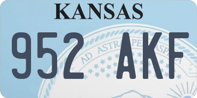 KS license plate 952AKF