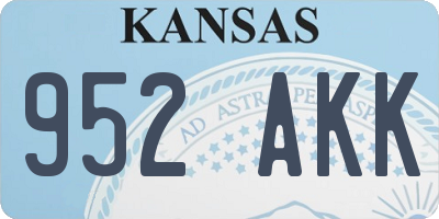 KS license plate 952AKK