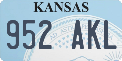 KS license plate 952AKL