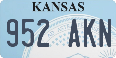 KS license plate 952AKN