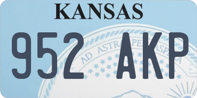 KS license plate 952AKP
