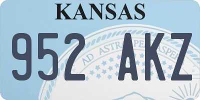KS license plate 952AKZ