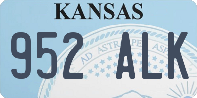 KS license plate 952ALK