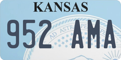KS license plate 952AMA