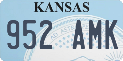 KS license plate 952AMK