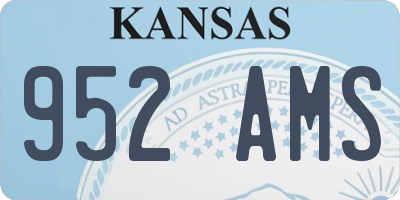 KS license plate 952AMS