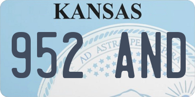 KS license plate 952AND