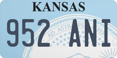 KS license plate 952ANI