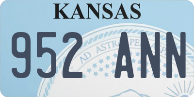 KS license plate 952ANN