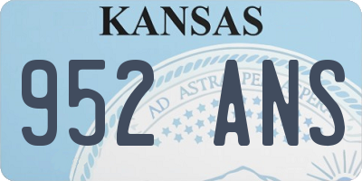 KS license plate 952ANS