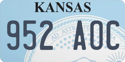 KS license plate 952AOC