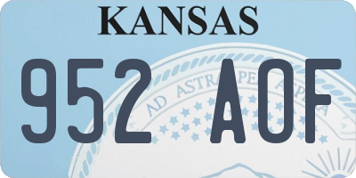 KS license plate 952AOF